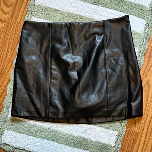 Abercrombie & Fitch Black Faux Leather Mini Skirt